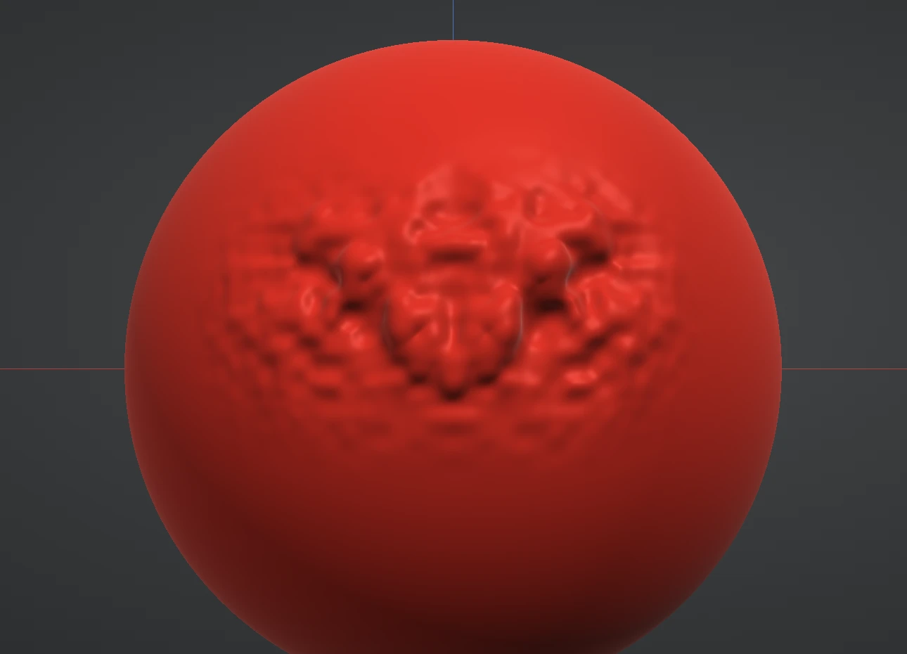 A noisy patch on a sphere with its right half smoothed flat