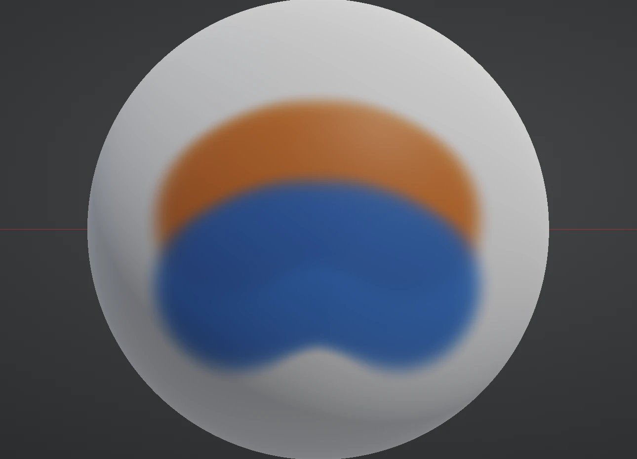 The painted sphere in Lit shading under studio lighting