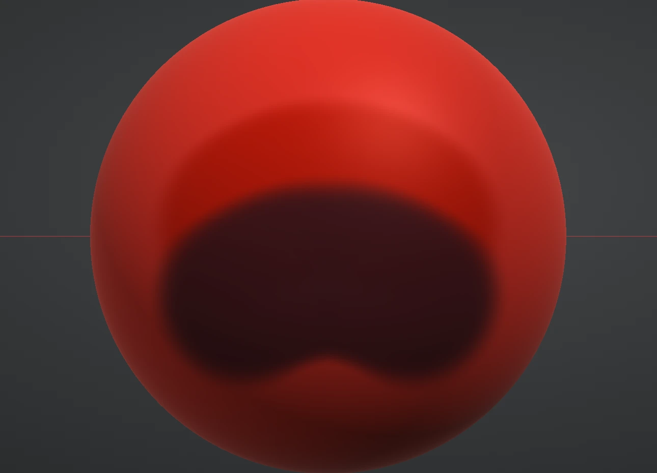 The painted sphere in Matcap shading, the sculpting material look