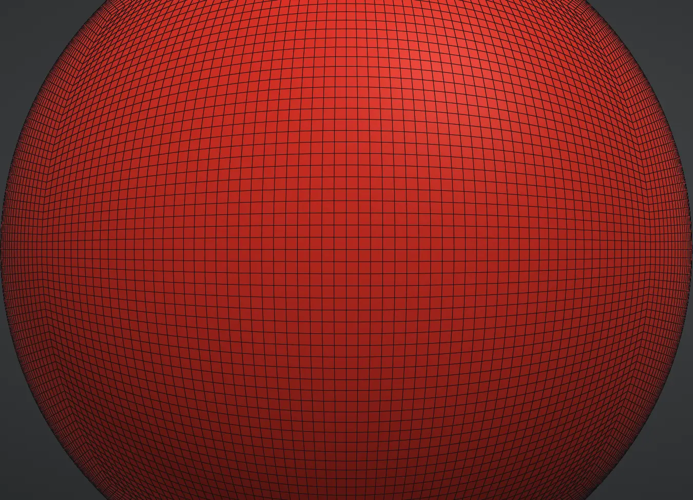 Wireframe view of the base sphere mesh with a coarse quad grid